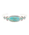 Barse Emile Blue Turquoise Sterling Silver Oval Cuff Bracelet In Genuine Turquoise