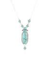 Barse Emile Sterling Silver And Blue Turquoise Abstract Pendant Necklace In Genuine Turquoise