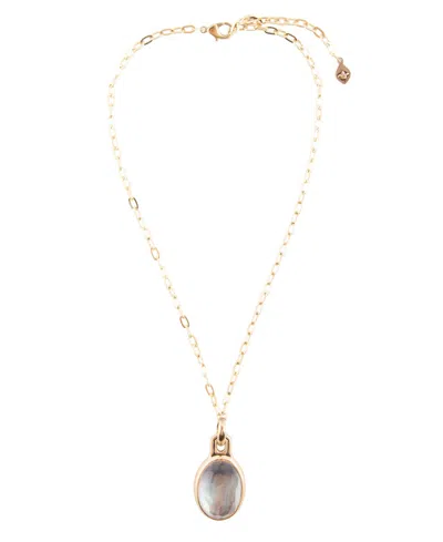 Barse Etta Genuine Black Mother Of Pearl Oval Pendant Necklace