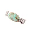Barse Feather Genuine Turquoise Oval Band Ring In Genuine Turquoise