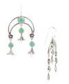 Barse Floral Chandelier Blue Turquoise And Sterling Silver Earrings
