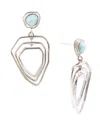 Barse Genuine Larimer And Sterling Silver Drop Earrings In Genuine Larimar