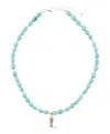 Barse Genuine Turquoise Magnesite And Sterling Silver Boot Charm Necklace