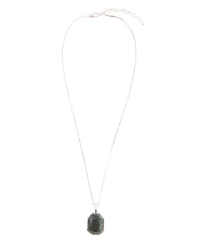 Barse Hammered Genuine Seraphinite Abstract Pendant Necklace