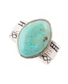 Barse Hammered Genuine Turquoise And Sterling Silver Abstract Ring In Genuine Turquoise