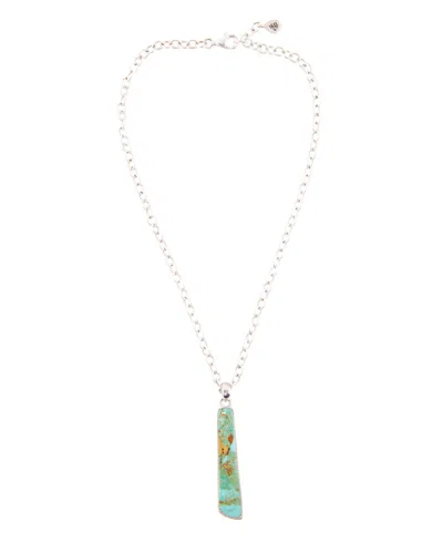 Barse Horned Genuine Turquoise Abstract Pendant Necklace