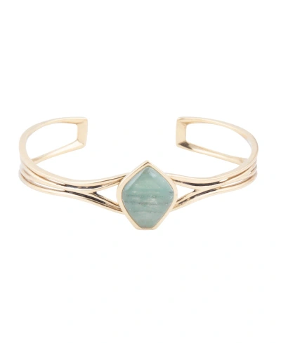 Barse Hush Genuine Aventurine Kite Cuff Bracelet In Genuine Green Aventurine