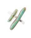 Barse Linear Two Lines Genuine Turquoise And Sterling Silver Band Ring In Genuine Turquoise