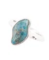 Barse Luna Genuine Blue Apatite Sterling Silver Abstract Ring In Genuine Blue Apatite