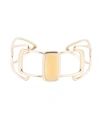 BARSE LUSTER GENUINE YELLOW AGATE RECTANGLE CUFF BRACELET