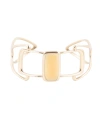 Barse Luster Genuine Yellow Agate Rectangle Cuff Bracelet In Genuine Yellow Agate