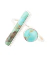 Barse Open Genuine Blue Turquoise Sterling Silver Rectangle Ring In Genuine Turquoise
