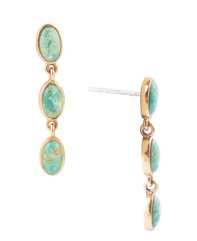 Barse Pharaoh Genuine Blue Turquoise Oval Drop Earrings In Genuine Turquoise