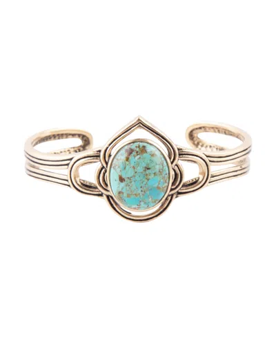 Barse Phoenix Genuine Blue Turquoise Oval Cuff Bracelet In Genuine Turquoise