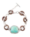 Barse Precious Genuine Turquoise Abstract Link Bracelet In Genuine Turquoise