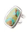 Barse Precious Genuine Turquoise Sterling Silver Rectangle Ring In Genuine Turquoise