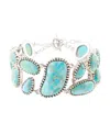 Barse Refined Genuine Blue Turquoise Sterling Silver Link Abstract Bracelet In Genuine Blue Turquoise