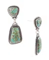 Barse Roped Genuine Turquoise Abstract Drop Earrings In Genuine Turquoise