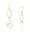 Barse Rose Bronze And Genuine Black Mother-of-pearl Drop Earrings In Genuine Mother-of-pearl