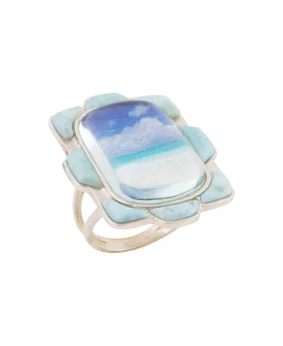 Barse Scenic Beach Blue Larimar And Silver Ring