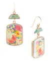 Barse Scenic Floral Blue Turquoise Golden Earrings