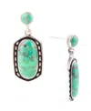 Barse Shield Genuine Lime Turquoise Oval Drop Earrings In Genuine Lime Turquoise