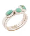 Barse Silver Blue Turquoise Stackable Ring In Silver