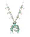 Barse Squash Blossom Statement Blue Turquoise And Sterling Silver Necklace