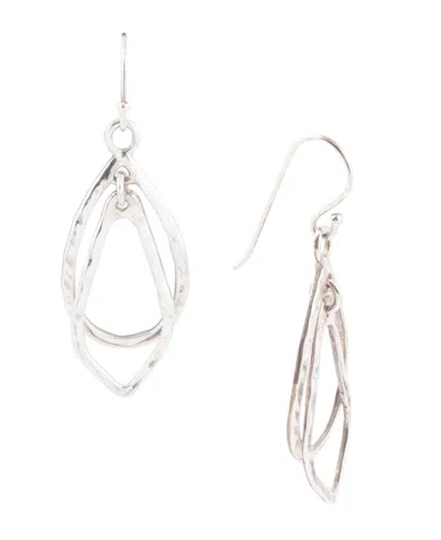 Barse Swirled Genuine Sterling Silver Abstract Drop Earrings