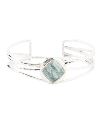 Barse Terra Genuine Seraphinite Kite Cuff Bracelet In Genuine Blue Seraphinite