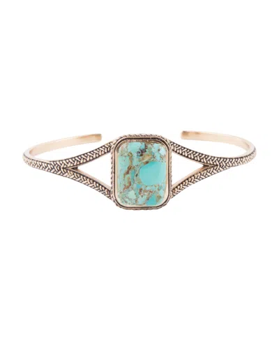 Barse Women's Gold-tone Genuine Turquoise Credence Bracelet In Multi