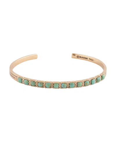 Barse Women's Gold-tone Turquoise In Line Cuff Bracelet In Multi