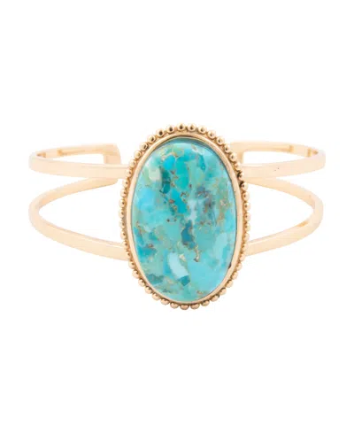 Barse Women's Refined Turquoise Cuff Bracelet In Gold