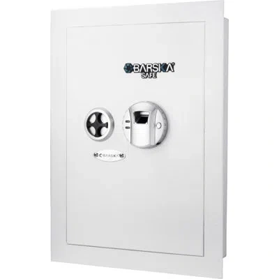 Barska 0.52 Cubic Ft White Biometric Wall Safe In Gloss;blanc