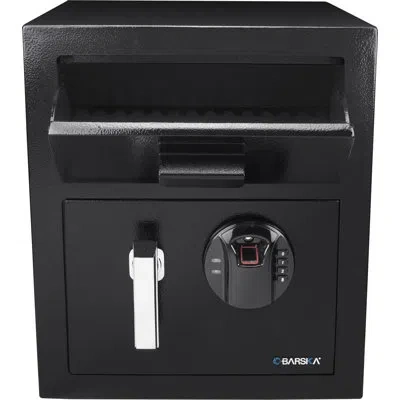 Barska 0.72 Cubic Ft Keypad Biometric Depository Safe In Satin Black