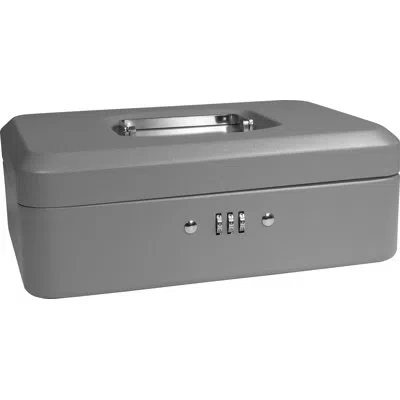 Barska 10" Cashbox W Combination Lock Grey In Gray