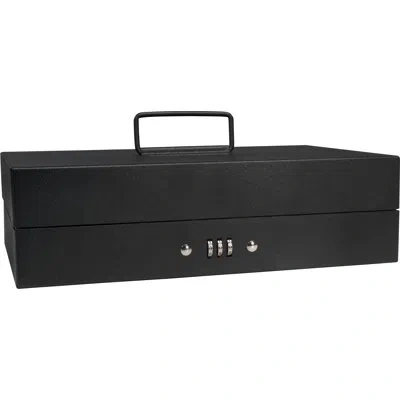 Barska 12" Cash Box 4 Bill Holder & 6 Compartment Tray In Black