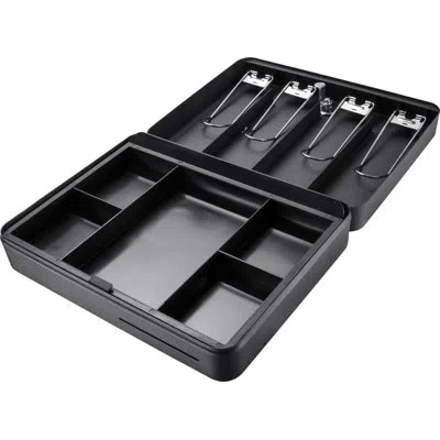 Barska 12" Standard Fold-out Cash Box W/ Key Lock In Black