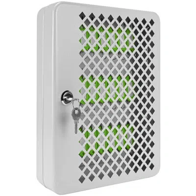 Barska 40 Capacity Fixed Position Mesh Front Key Cabinet With Key Lock In Grey