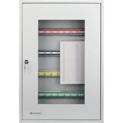 Barska 50 Key Adjustable Lock Box Gray W/glass Door Grey