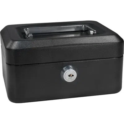 Barska 6" Cash Box W Key Lock Blk In Black