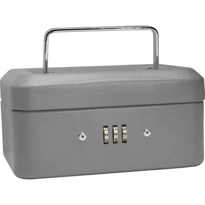 Barska 6" Cashbox W Combination Lock Grey In Gray;grey;gris