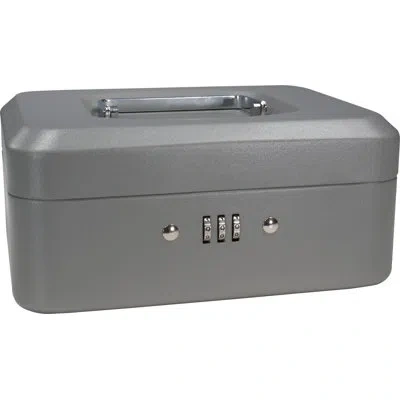Barska 8" Cashbox W Combination Lock Grey In Gray