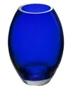 Barski Barrel 12in Cobalt Blue Vase In Blue