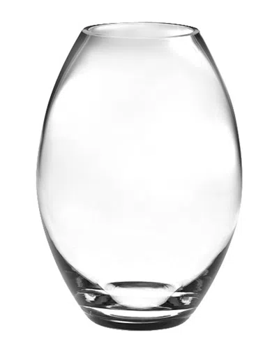 Barski Barrel 8in Glass Vase In White