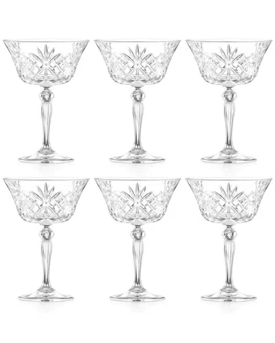 Barski Champagne Coupe Glasses - 8oz - Set Of 6 In Transparent