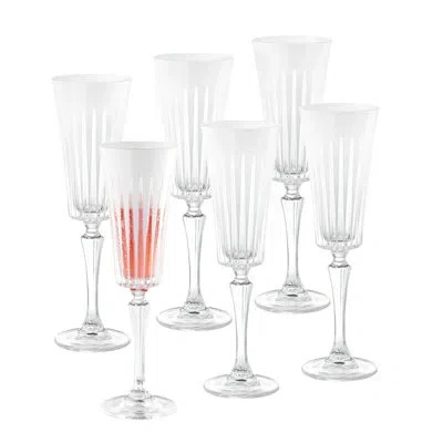 Barski Champagne Flute Glasses -  White Colored - Toasting Champagne Flute Glass - Wedding Or Anniversary F