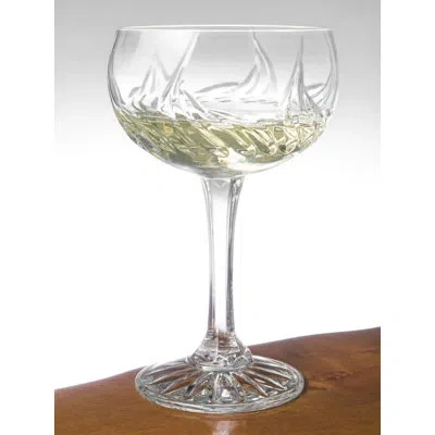 Barski Champagne Glasses - Flute - Saucer - Belle Coupe - Set Of 6 - Hand Cut Crystal In Clear