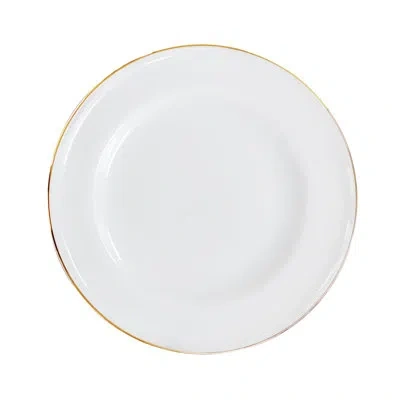 Barski Charger  - Glass - Set Of 2 - Chargers  - Plate  - White Plate - With Gold Rim - 12" Diameter - Euro