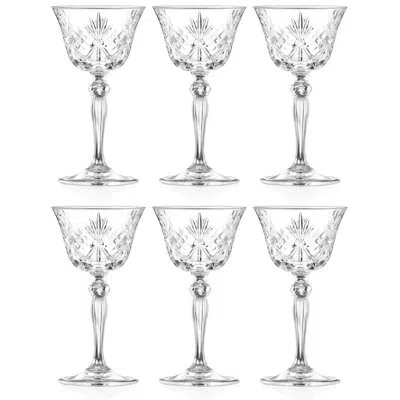 Barski Coupette Cocktail Glasses - Coupe Martini Glass - Set Of 6 - Stemmed Drinkware - European Glassware 